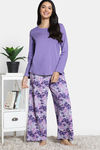 Zivame 2 Mile Fashion Knit Cotton Pyjama Set -Aster Purple — thumbnail 2